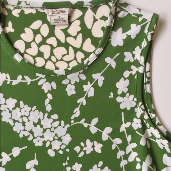Michael Kors green floral sleeveless tank top size s - Picture 2 of 10